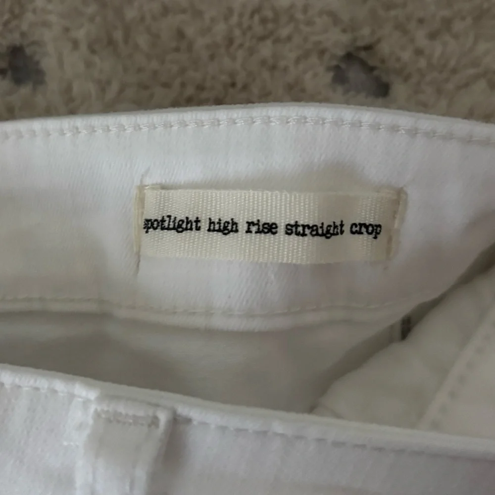 Jessica Simpson High Rise Straight Leg Ankle Cutoff Frayed Jeans  29 White Pants - Picture 7 of 11